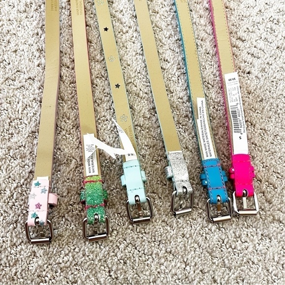 Target Girls Skinny Belts Size S Pink Blue Silver Rainbow Stars Colorful Lot 5x - Picture 4 of 9